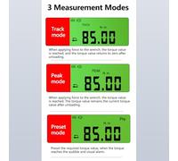 Jeu de 32 Tournevis dynamométriques numériques 1/4 0,025-10 Nm Écran LCD 10 Douilles hexagonales 19 Embouts hexagonaux Track Peak Pre Modes Calibrage Automatique Idéal pour