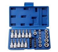 Jeu de 34 douilles Torx : douilles PRITOK et jeu d'embouts hexagonaux | Douille E4-E20 | T10-T60 Torx