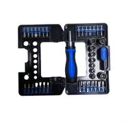 Jeu de 38 tournevis à cliquet avec construction en chrome vanadium, mécanisme 72 dents, avec adaptateur de douille, convient pour divers travaux de réparation