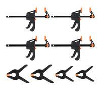 Jeu de 4 10,4cm Serre-Joints à Libération Rapide et 4 Pièces Pince à Ressort(5cm, 7,6cm), Serre Joint, Pinces à Ressort, Serres-Joint, Serre-joint à une Main Force de Serrage pour Travail du Bois
