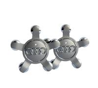 Jeu De 4 Caches-Moyeux 4f0601165 N Roue Emblème, Pour Enjoliveurs De 135 Mm Pour Audi (;Argent);