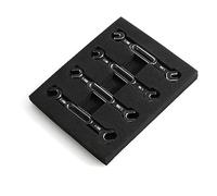 Jeu de 4 clés RC, clé à tendeur en métal 3-6 mm, jeu de petites clés à double extrémité, dissolvant de rotule d'écrou de tendeur, outil de réparation de voiture RC pour bateau de (Noire)