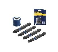 jeu de 4 embouts de vissage - ph2 x 2 + pz2 x 2 + porte-vis magnetique