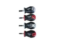 jeu de 4 mini tournevis tom pouce courts, plats et cruciformes -