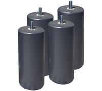 AltoBuy ELEA - Jeu de 4 Pieds 15 cm Gris Anthracite pour sommier tapissier