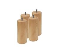 AltoBuy ELEA - Jeu de 4 Pieds 15 cm Naturel pour sommier tapissier