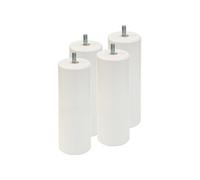 AltoBuy ELEA - Jeu de 4 Pieds 20 cm Blanc pour sommier tapissier