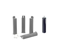 PLAST - Jeu de 4 pieds 22 cm gris + pied central pour cadre à lattes