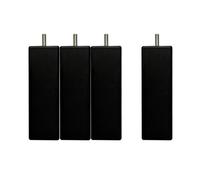 BELLECOUR Lot de 4 Pieds de Lit en Bois Certifié PEFC et Made in France Literie | Couleur Noir | Design Carré | Hauteur 15 cm | Tige Filetée Standard 8 mm | Compatible avec la majorité des sommiers