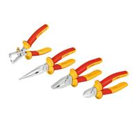Jeu de 4 pinces VDE BOSCH Professional - Universelle coupante bec long dénudeuse - Isolées 1000 V testées 10 000 V