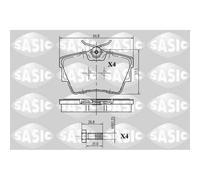 SASIC - Jeu de 4 plaquettes de frein 6214005 - Réf. SA 6214005