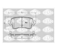 SASIC - Jeu de 4 plaquettes de frein 6214013 - Réf. SA 6214013