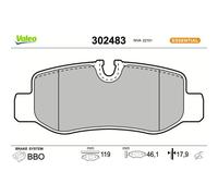 Valeo Plaquettes de frein Essential 302483 – jeu de 4, essieu arrière, certifiées ECE-R90