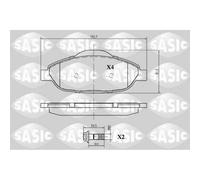 Jeu de 4 plaquettes de frein avant SASIC 6210003