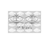 Jeu de 4 plaquettes de frein avant SASIC 6210004