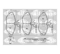Jeu de 4 plaquettes de frein avant SASIC 6210005