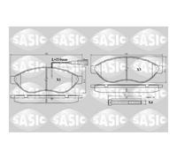 Jeu de 4 plaquettes de frein avant SASIC 6210021