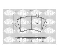 Jeu de 4 plaquettes de frein avant SASIC 6214015