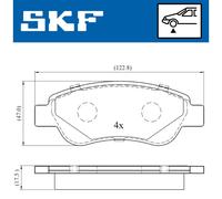 SKF Jeu de 4 plaquettes de frein avant VKBP 80037