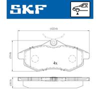 Jeu de 4 plaquettes de frein avant SKF VKBP 80041