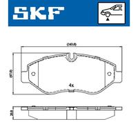 SKF Plaquettes de frein avant VKBP 80089 – Jeu de 4
