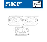 Jeu de 4 plaquettes de frein avant SKF VKBP 80104
