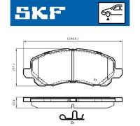Jeu de 4 plaquettes de frein avant SKF VKBP 80169 A