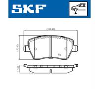 Jeu de 4 plaquettes de frein avant SKF VKBP 80746