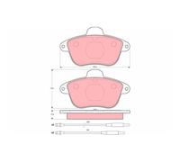 Jeu de 4 plaquettes de frein avant TRW GDB1085