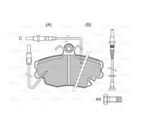 Valeo Plaquettes de frein 598084 – Jeu de 4 pour essieu avant, accessoires inclus