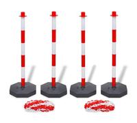 Jeu de 4 poteaux à chaîne et 2 chaînes en plastique 10m chacune Bases Remplissables