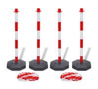 Jeu de 4 Poteaux et 2 Chaînes de 20 m Total Plastique Signalisation vidaXL