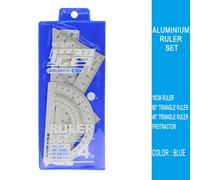 Jeu De 4 Règles En Aluminium,Pièces/Ensemble,Géométrie Métallique,Dessin,Boussole,Papeterie,Règles Mathématiques Pour L'école #A