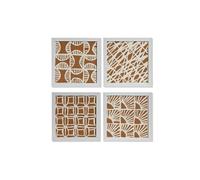 Jeu de 4 tableaux Home ESPRIT Moderne 22 x 2 x 22 cm (4 pièces)