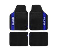 Sparco Tapis F510 Moquette Noir avec liseré bleu – Jeu de 4