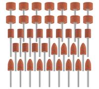 Jeu de 42 Meules en Oxyde d'Aluminium Mèches de Ponçage avec Tige de 1/8" Compatible avec Dremel pour Meulage, Polissage Ébarbage métaux
