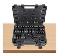 Jeu de 47 clés à cliquet 3/8 | Kit de douilles avec embouts métriques | 39 x 29 x 6,2 cm | Léger et portable | Pour la maison, la plomberie, le travail, la moto, le chantier, le vélo