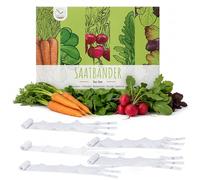 Jeu de 5 bandes de graines comprenant des graines de carotte, de radis, de roquette, de mâche et de laitue pommée - Idéal pour la culture dans le jardin, la balconnière et le potager