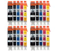 Jeu de 5 cartouches d'encre compatibles Canon PGI-550/CLI-551 pour PIXMA: Noir, Noir Photo, Cyan, Magenta et Jaune