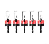 Jeu de 5 Forets pour bois Centreur Réglable Précision Jeu de | 5 tailles de centres (2.8-4mm), réglable, pour idéal à tête fraisée, pour bois plastique PVC, gain de temps