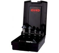 RUKO ULTIMATECUT 4S 102891PRO Jeu de fraises coniques 5 pièces 6.30 mm, 10.40 mm, 16.50 mm, 20.50 mm, 25 mm HSS tige cylindrique