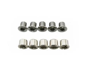 Jeu de 5 intravis pédalier acier compatible double plateaux 5 branches Specialités T.A. m8x6.5 Argenté