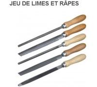 Jeu de 5 Lime Rapes bâtardes : 1/2 ronde + ronde Outifrance G
