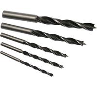 jeu de 5 mèches à bois en acier au carbone Ø 4-10 mm