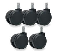 Jeu de 5 roulettes universelles pour fauteuil couleur noir 11/60mm