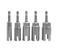 Jeu de 5 tournevis à écrous à oreilles électriques avec écrous à oreilles à fente à tige hexagonale de 1/4 de pouce, foret, clés à douille, ensemble d'outils pour écrous de panneau (10/12/14/16/18 mm)
