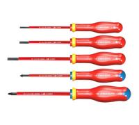 Facom Tournevis PROTWIST ATD.J5VE – Jeu de 5 isolés 1000 V pour vis à fente & Pozidriv
