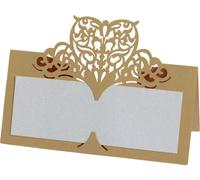 Jeu de 50 Cartes de Table Nom de Table, Coupure Laser Sweet Heart Papier Cartes de Numéros de Siège Pour Mariage Anniversaire Fête Décoration