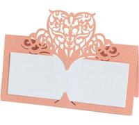 Jeu de 50 Cartes de Table Nom de Table, Coupure Laser Sweet Heart Papier Cartes de Numéros de Siège Pour Mariage Anniversaire Fête Décoration