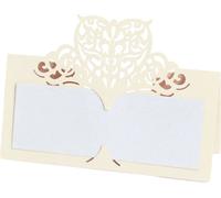 Jeu de 50 Cartes de Table Nom de Table, Coupure Laser Sweet Heart Papier Cartes de Numéros de Siège Pour Mariage Anniversaire Fête Décoration